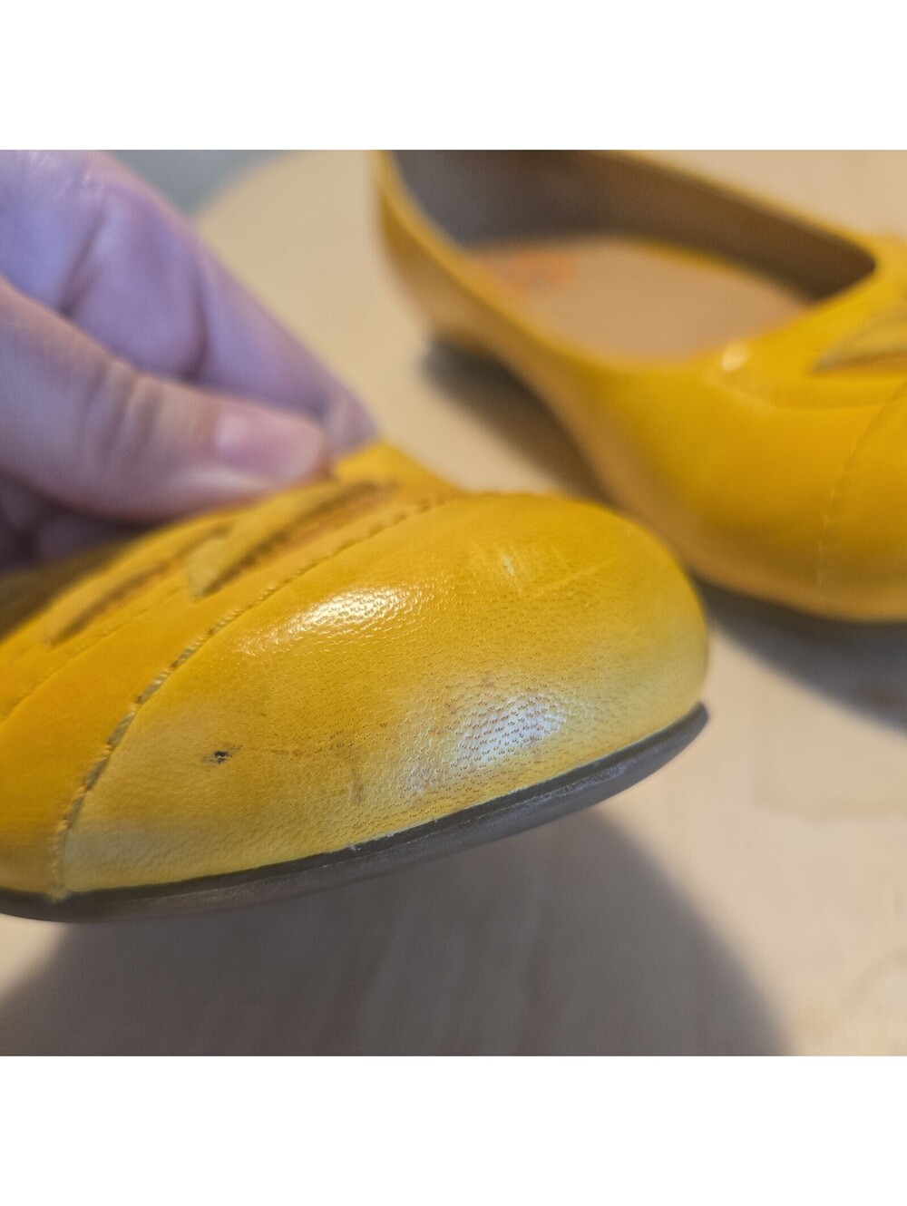 Miz Mooz flats shoes Yellow Sz 10 Leather Womens - Picture 4 of 12